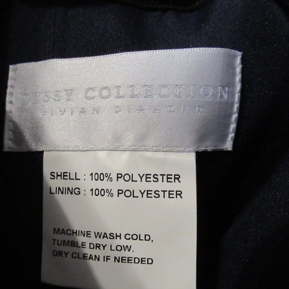 Dessy Collection Vivian Diamond Dress Blue Satin Ruffle Maxi Bridesmaid Prom - Picture 11 of 11